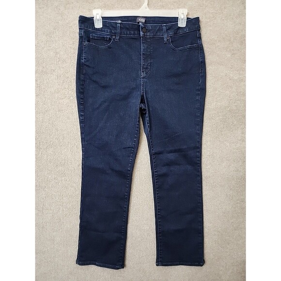 NYDJ Marilyn Straight Jeans Womens 16 Petite Short Blue Lift Tuck Stretch - Picture 1 of 9